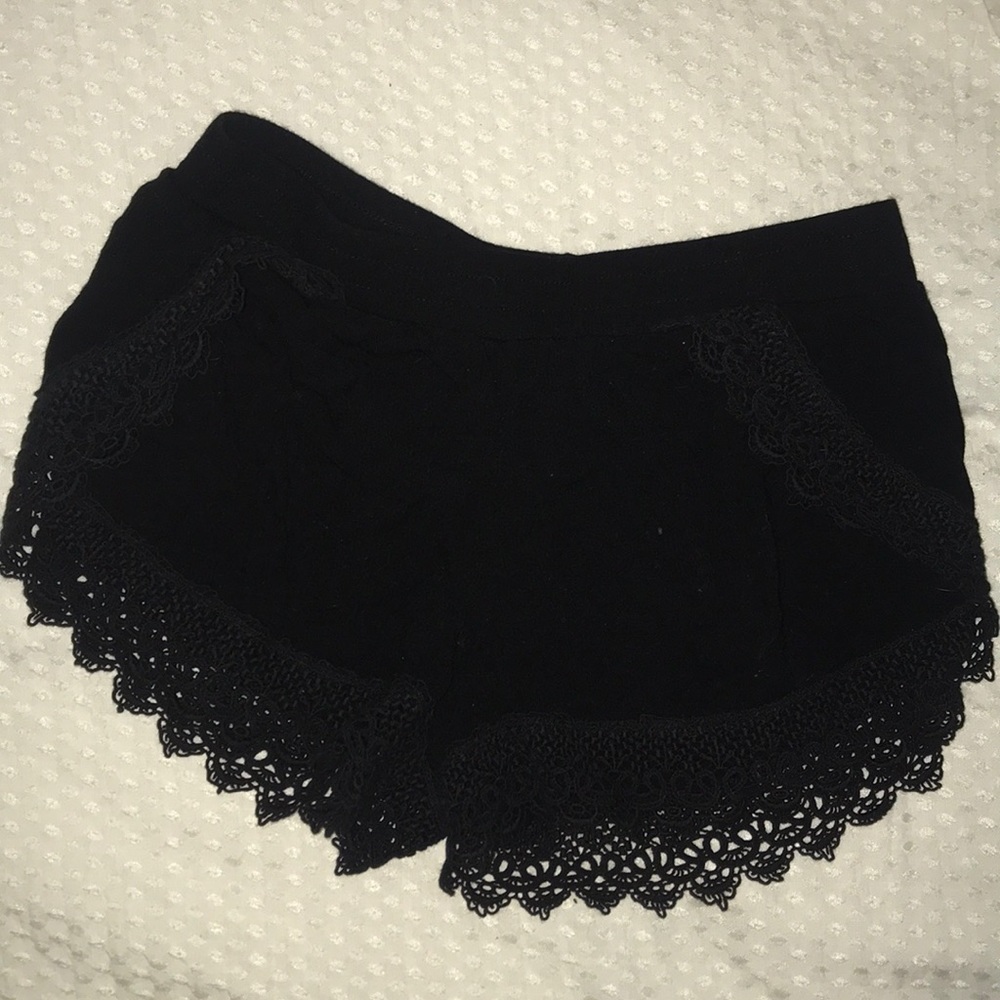 Black Knit Shorts